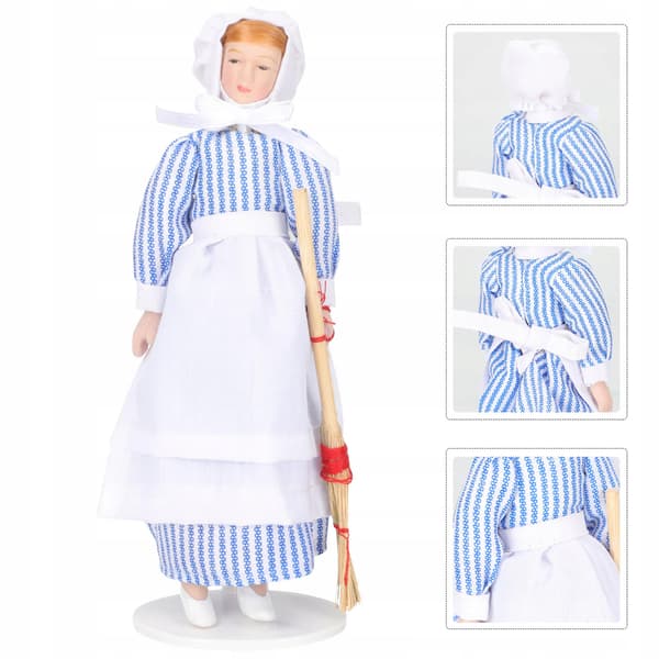 DECORATIVE MINIATURE CHEF FIGURINE MADE FROM DURABLE CERAMICS AND FABRIC