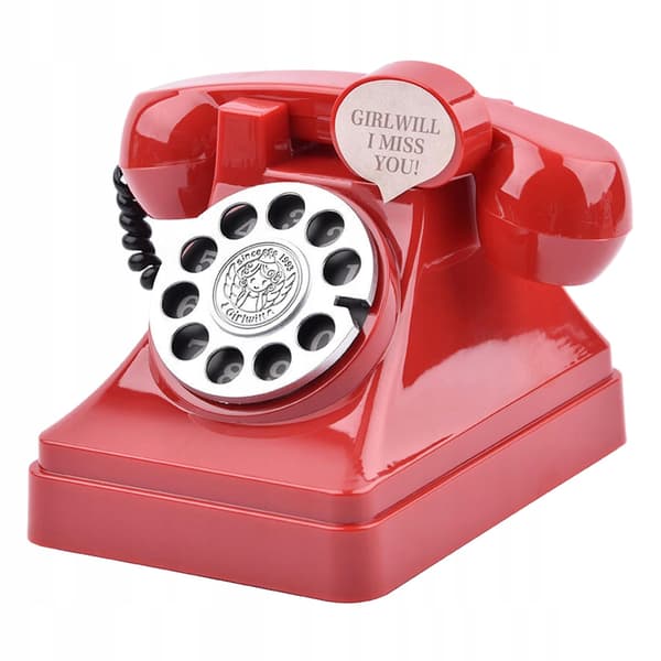 Retro Telephone Piggy Bank – red