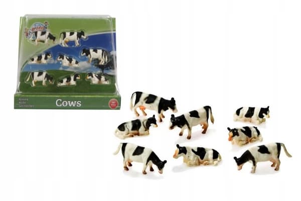 Cows 1:87, black and white, 8 pieces, 571878, 51348