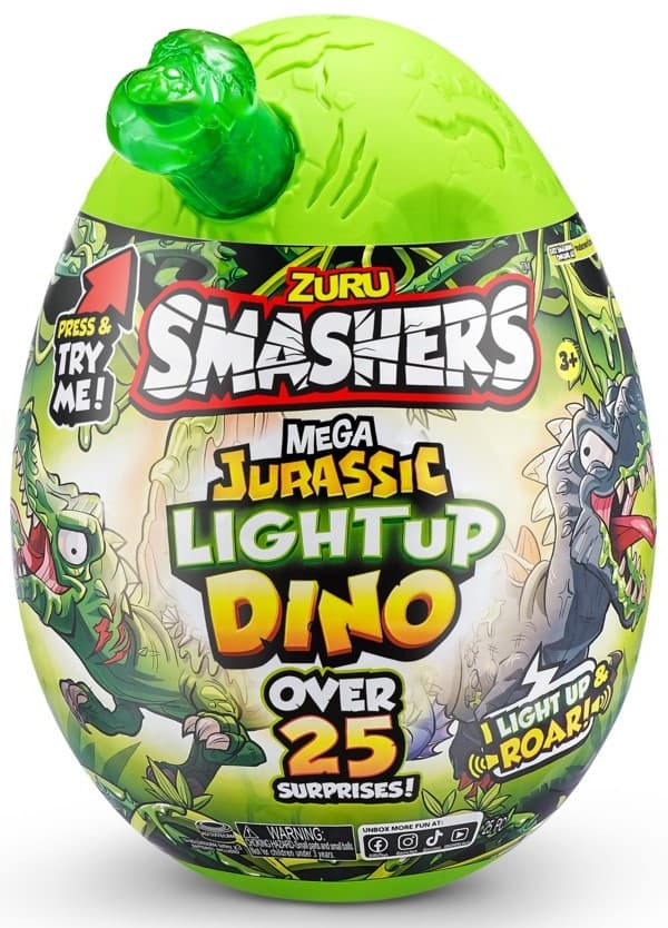 ZURU Smashers Mega Jurassic Light-Up Dino Egg Set