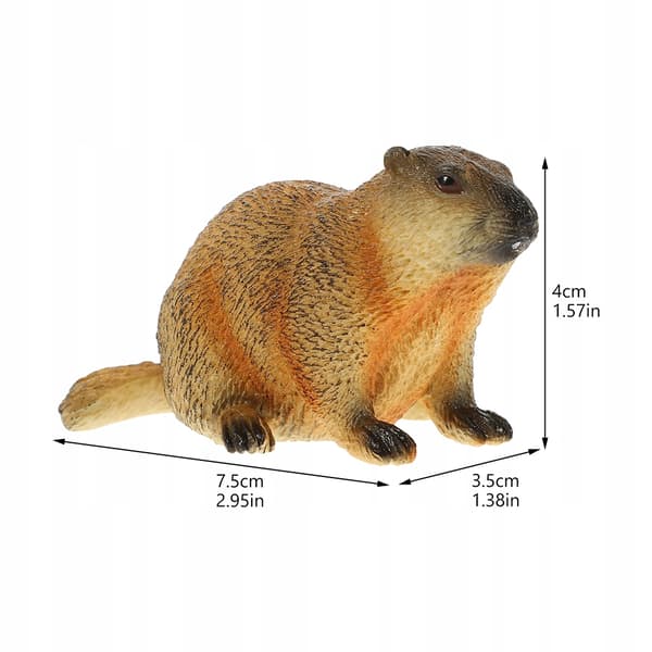 2 REALISTIC MARMOT FIGURINES – DECORATION