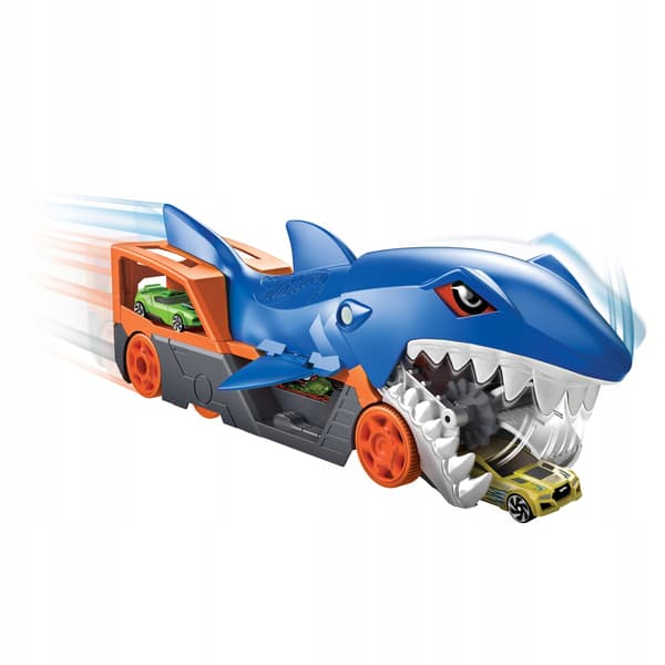 HOT WHEELS SHARK BITE TRANSPORTER + HOT WHEELS CAR FOR CHILDREN
