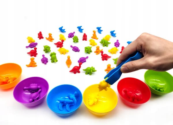 48-piece dinosaur colour-sorting toy