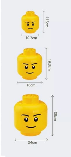 LEGO BOY'S HEAD STORAGE CONTAINER 3-PACK L - S - XS