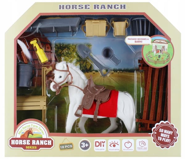 Flock-printed horse with accessories – MEGA CREATIVE 526121