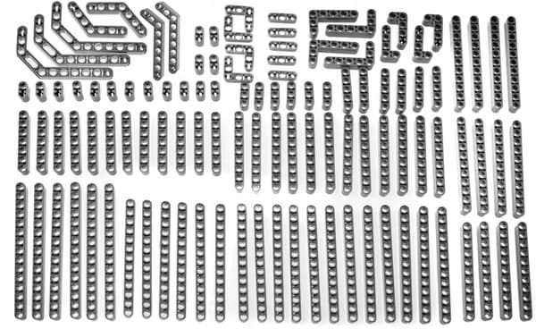 LEGO TECHNIC mixed set: lift arm beams, dark grey, MIX No. 2