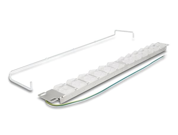Delock 67066 19-inch 24-port tilting Keystone patch panel with strain relief