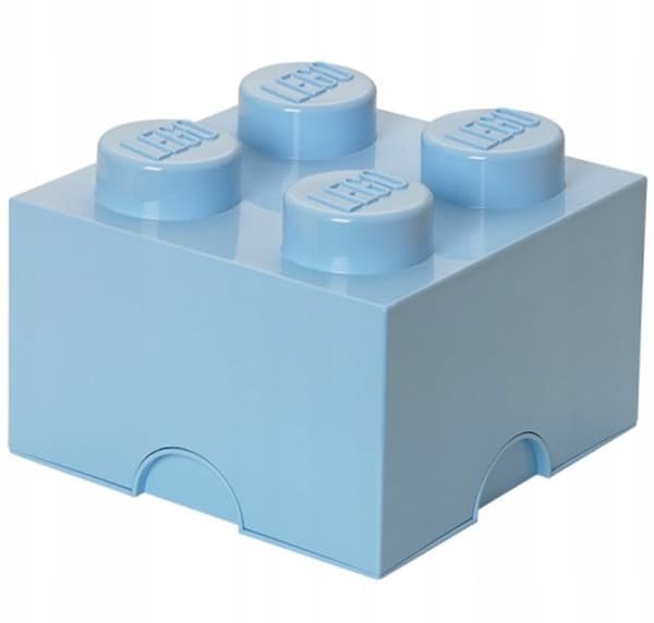 LEGO BRICK STORAGE CONTAINER, 4-COMPARTMENT, 2x2 BRICK, 25 CM, BLUE SORTING BOX