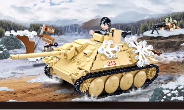HETZER TANK BUILDING SET – TANK DESTROYER, MILITARY + FIGURES + LEGO WEAPONS