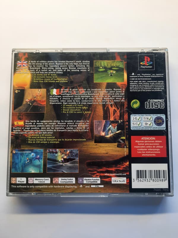 RAYMAN 2: THE GREAT ESCAPE – PSX, PS1, 2D platform game – PLAYSTATION EXCLUSIVE