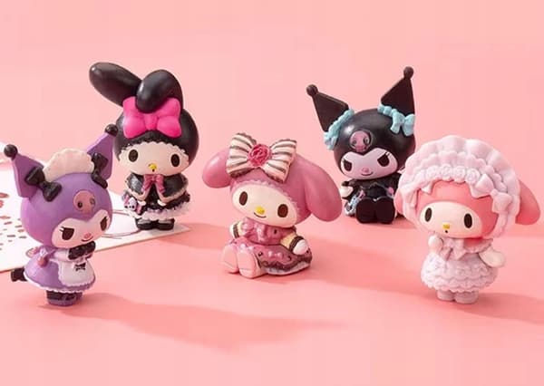 Hello Kitty KUROMI and MY MELODY figurine set, 5 pieces