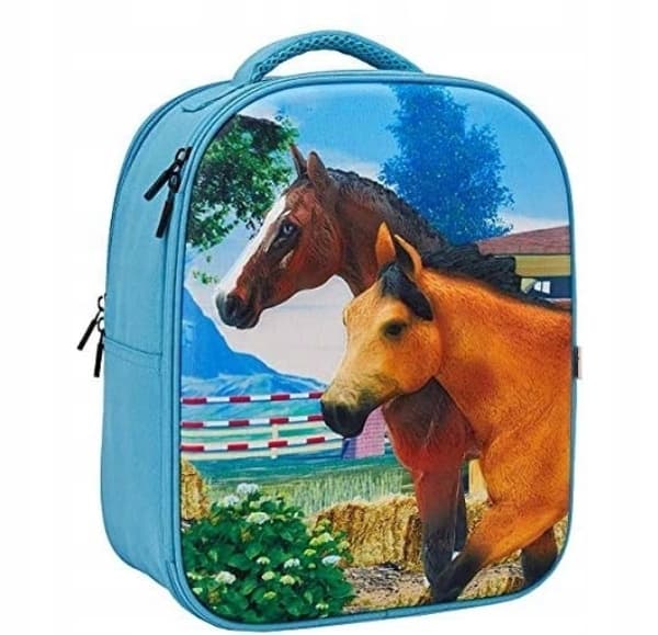 BACKPACK WITH HORSE AND RABBIT FIGURINES