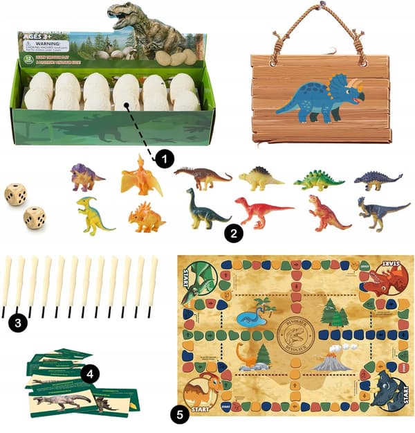 Gift: Educational Toy – Dinosaur Egg Dig-Out Set (12 eggs) with Play Mat