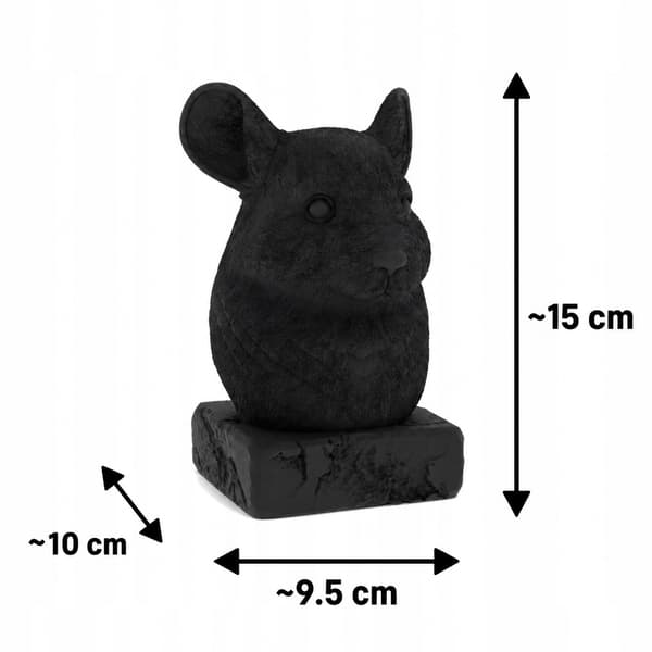 CHINCHILLA BUST FIGURINE ON A BASE – DECORATIVE, MULTICOLOURED