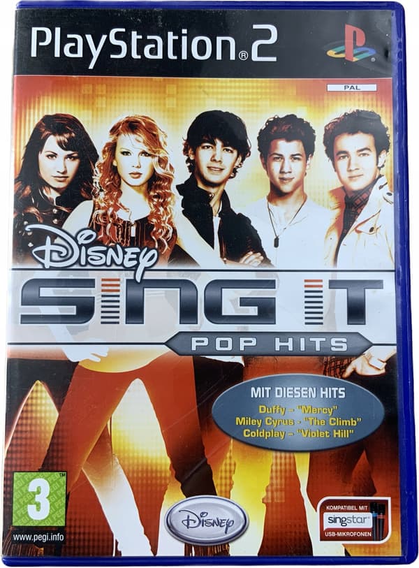 DISNEY SING IT POP HITS CD, very good+ condition, complete set, PS2