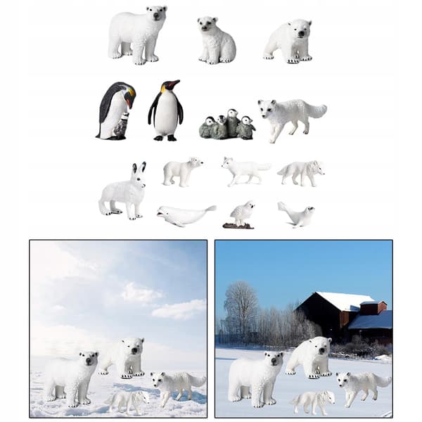Arctic Animal Model Decor: Penguin Science, 14-piece set