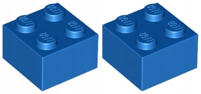 P48 LEGO 3003/300323 2x2 brick, blue, second-hand, 2 pieces