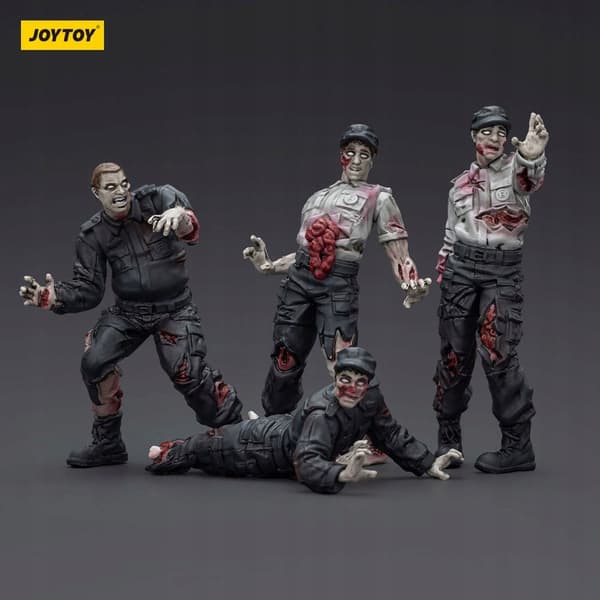 Zombie Dark Source bodyguard figurines, set of 4, 8 cm