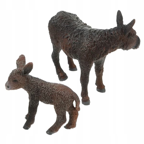 2 DONKEY FIGURINES, PLASTIC, DESK DECORATIONS