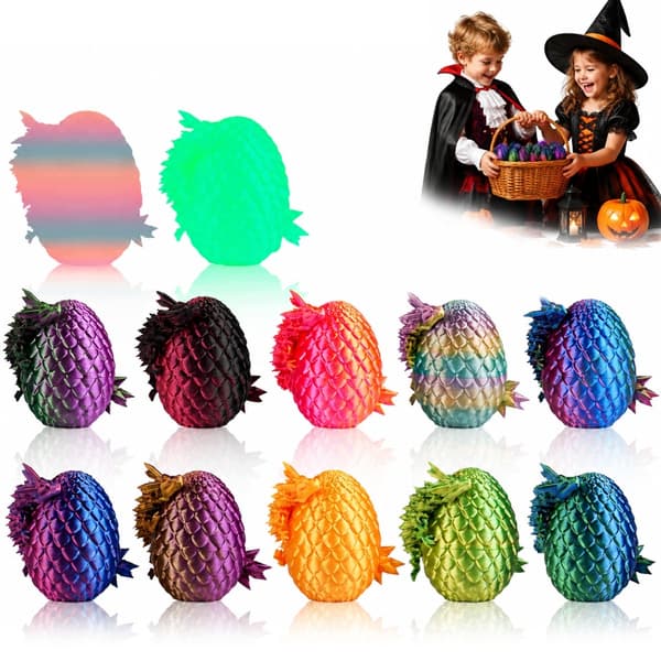 12 3D-PRINTED DRAGON EGGS WITH DRAGONS – MOVING POND GIFT SET