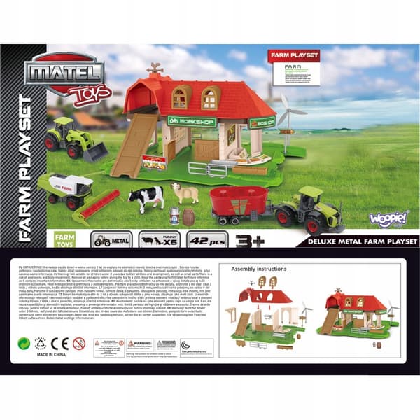 Farm Set: Farmyard, Tractors + Figures, 42 pieces, WOOPIE