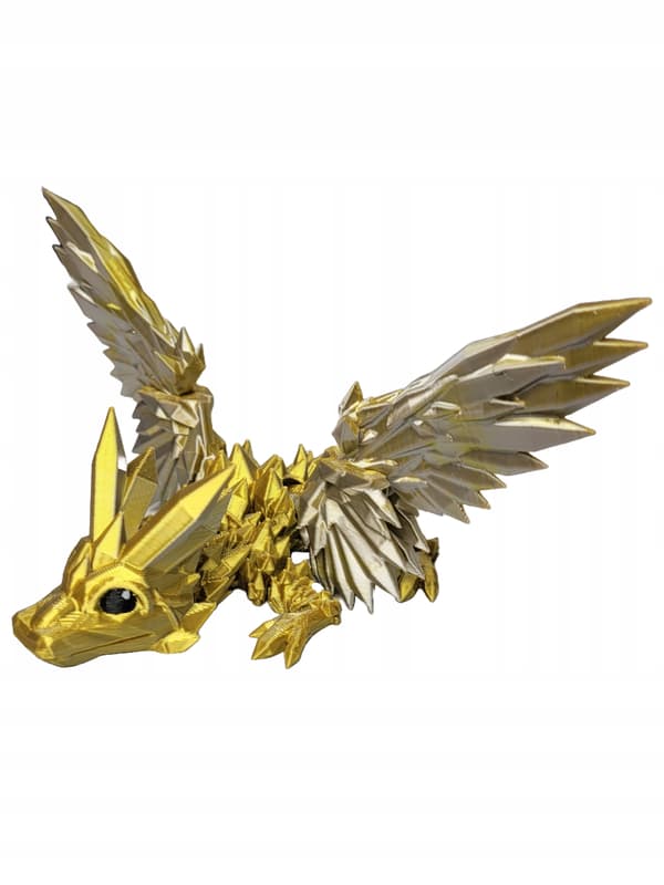 Movable Winged Dragon with Mistic Gold Dragon Egg – Crystal Dragon figurine
