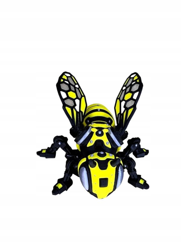 Futuristic figurine – mechanical bee, 3D sci-fi design, decoration