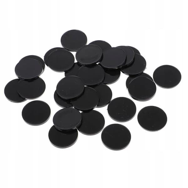 30x Round Black 22mm Multi-purpose Smooth Base for Miniatures