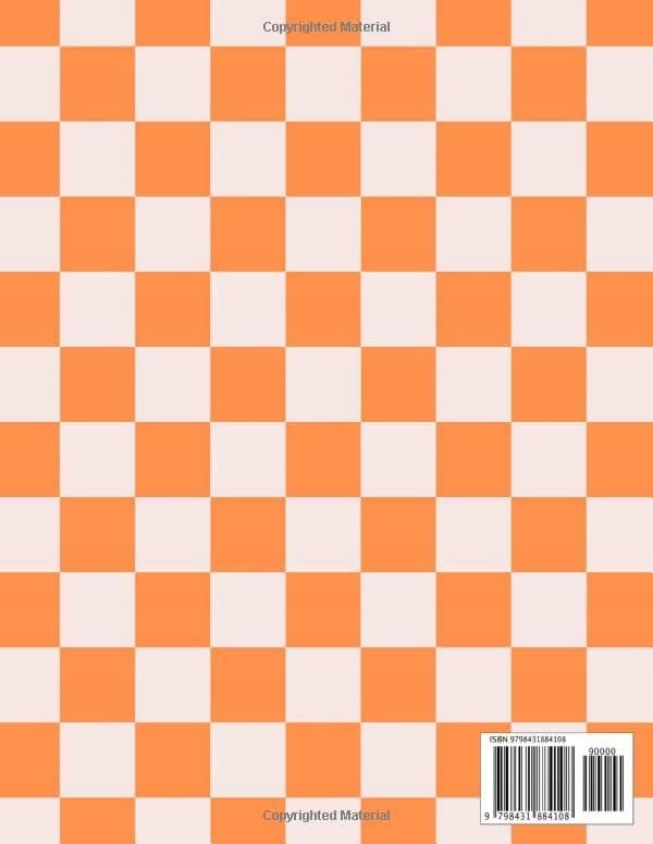 Checkered Notebook:: Aesthetic Orange Retro Notebook, 110 Lined Pages - La