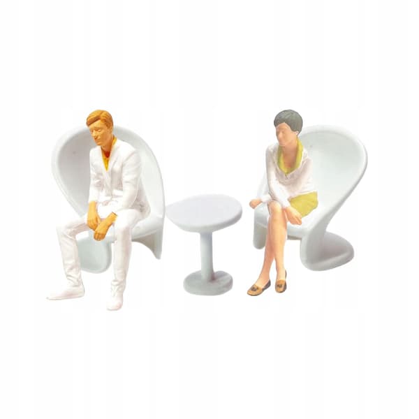 Diorama, models, hand-drawn, desk, chairs, 1/64 scale