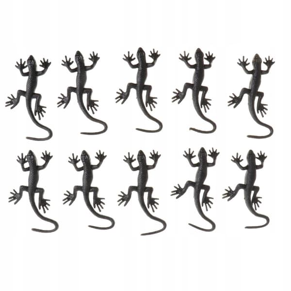 10 Vivid Reptile Animal Rubber Gecko Educational Model Figures