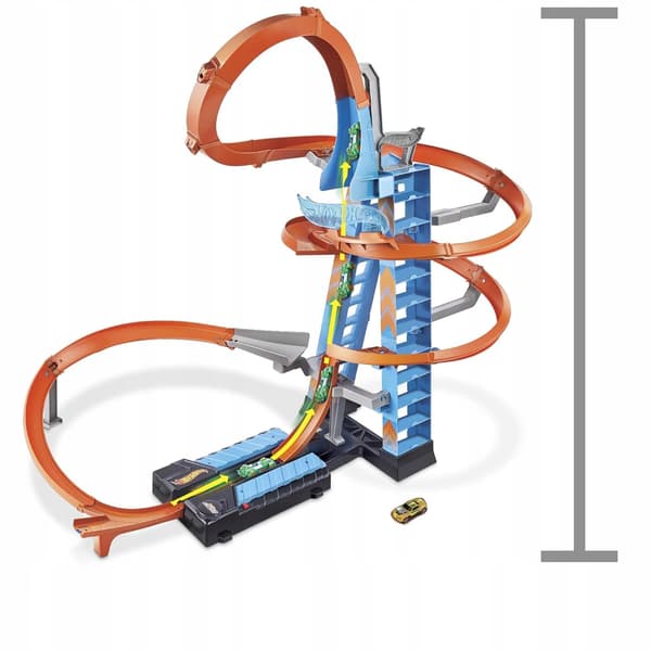 Hot Wheels Sky-High Crashes Tower – 80cm race track