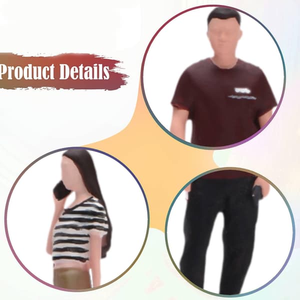 2 pieces 1:64 Scale miniature figures, accessories, ornaments, decorations, hand-painted