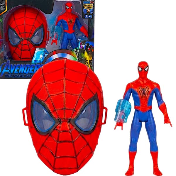 SPIDER-MAN FIGURINE + INTERACTIVE GLOW-IN-THE-DARK MASK – SPIDER-MAN FIGURINE SET