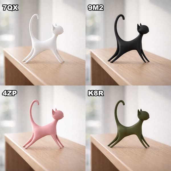 DECORATIVE FIGURINE: MINIMALIST CAT STRETCHING – MANY COLOURS