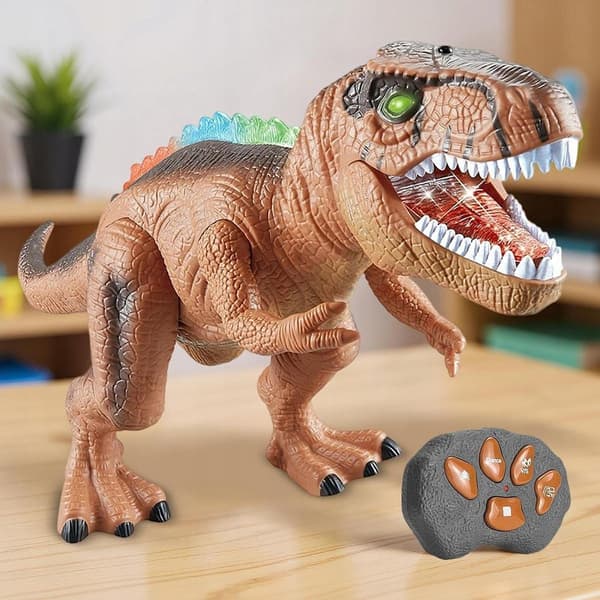 Dinosaur toy Remote-controlled walking dinosaur Electronic toy Creative brown