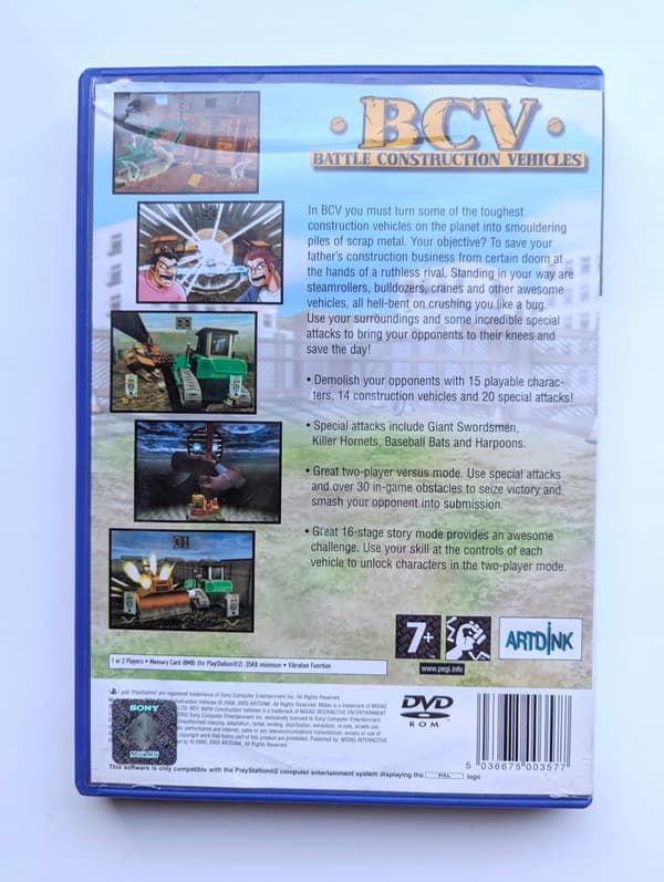 *** BCV BATTLE CONSTRUCTION VEHICLES PLAYSTATION 2 PS2 PSX *** 3AAA