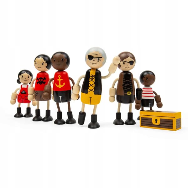 BIGJIGS: Pirate dolls with a chest, 18m+ 38020