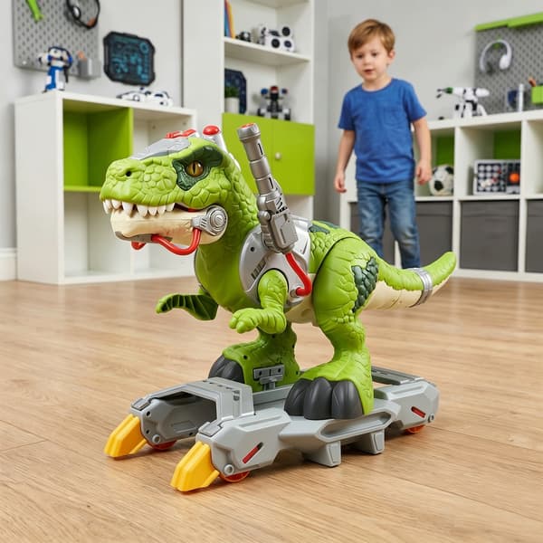 Large interactive T-Rex: it moves, walks, roars and lights up – for children