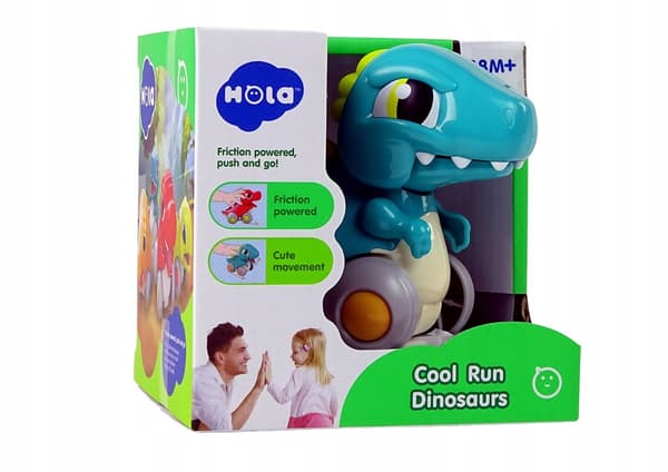 BLUE DINOSAUR FIGURINE ON WHEELS – DRIVES AND MOVES – GIFT