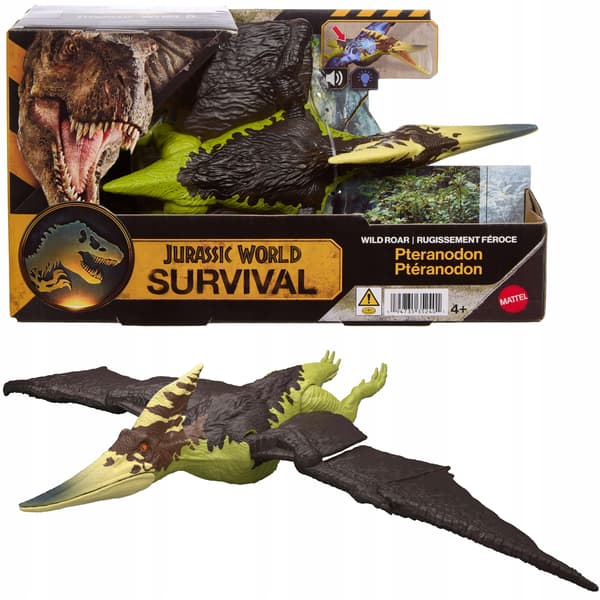 INTERACTIVE JURASSIC WORLD SURVIVAL PTERANODON DINOSAUR FIGURINE, 30 CM