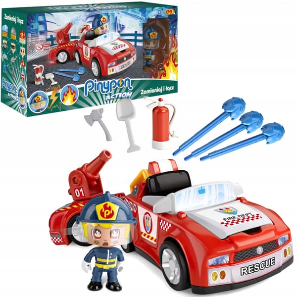 FIRE BRIGADE FIRE ENGINE water cannon PINYPON ACTION FIGURE as a gift