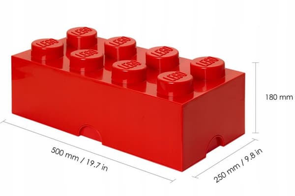 LEGO BRICK STORAGE CONTAINER, 8-BOX SET, LARGE BRICK, 50 CM, RED SORTING BOX