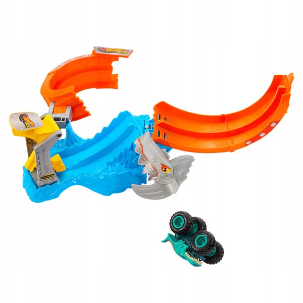 HOT WHEELS MONSTER TRUCK Shark Loop Track Set + Car