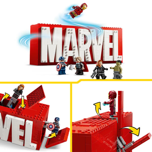 LEGO Marvel 76313 MARVEL Logo and minifigures