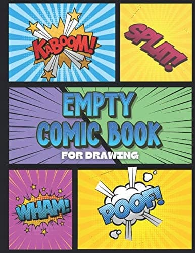 Empty Comic Book for Drawing: Blank Comic Panels, Black and White Panelbo