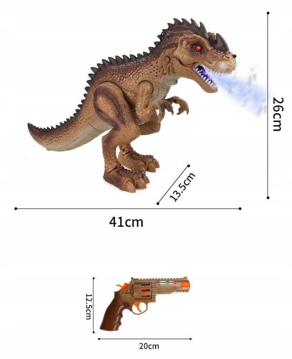 INTERACTIVE T-REX DINOSAUR WITH SMOKE, LIGHTS AND SOUNDS – LASER GUN