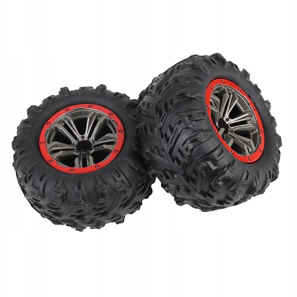 RC car tyres, 2 pcs. Rubber tyres, Hubs: 10 Remote-controlled car