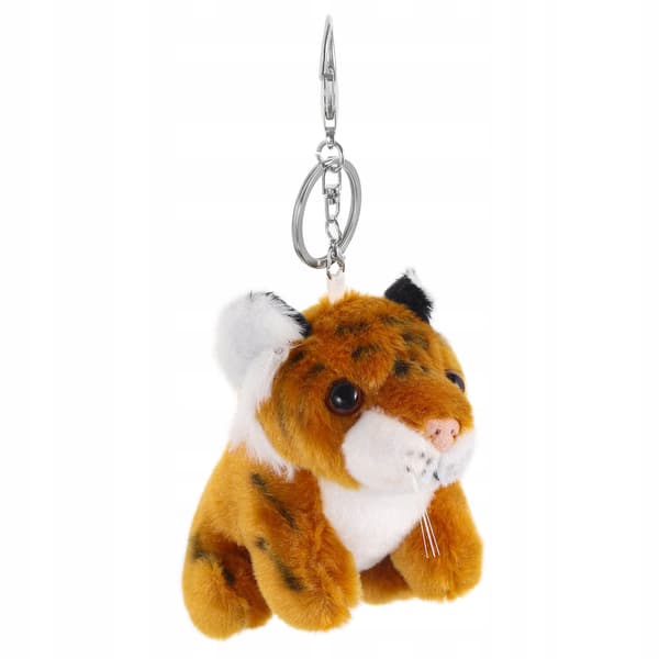 KEY RING WITH A BROWN PLUSH TIGER