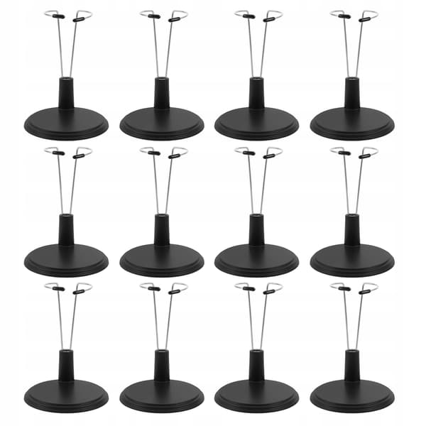 12-PIECE BLACK DISPLAY STAND FOR FIGURINES